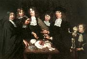 jan van neck anatomilektion med dr frederick ruysch dissekerande ett barnlik oil